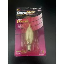Philips DuraMax Flicker Flame Light Bulb 3W Candelabra Base Long Life Clear