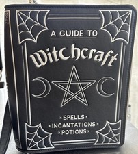 Witchcraft Book Crossbody Bag Gothic Halloween Purse Novelty Black Occult