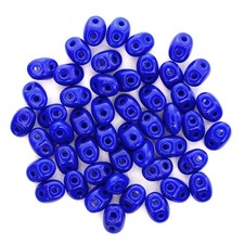 Czech Seed Twin 2-Hole Beads Opaque Cobalt 2.5mm 5mm