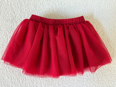 TuTu Skirt Girl Primary ColorfulToddler 12-18 months Red Lined Elastic Waistband