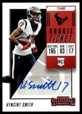 2018 Contenders Rookie Ticket Vyncint Smith Rookie Auto Houston Texans #331