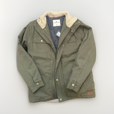 #ad The Normal Brand Men#x27;s M Green Lined Chore Coat Zip Button Collared Mid Length $70.00