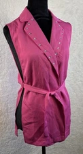 Hot Pink SHEIN Vest w/studded Jewels Collar 
