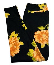 LuLaRoe Leggings TC Tall Curvy FLORAL Rose Leaf Flower Colorful Stretchy Waist