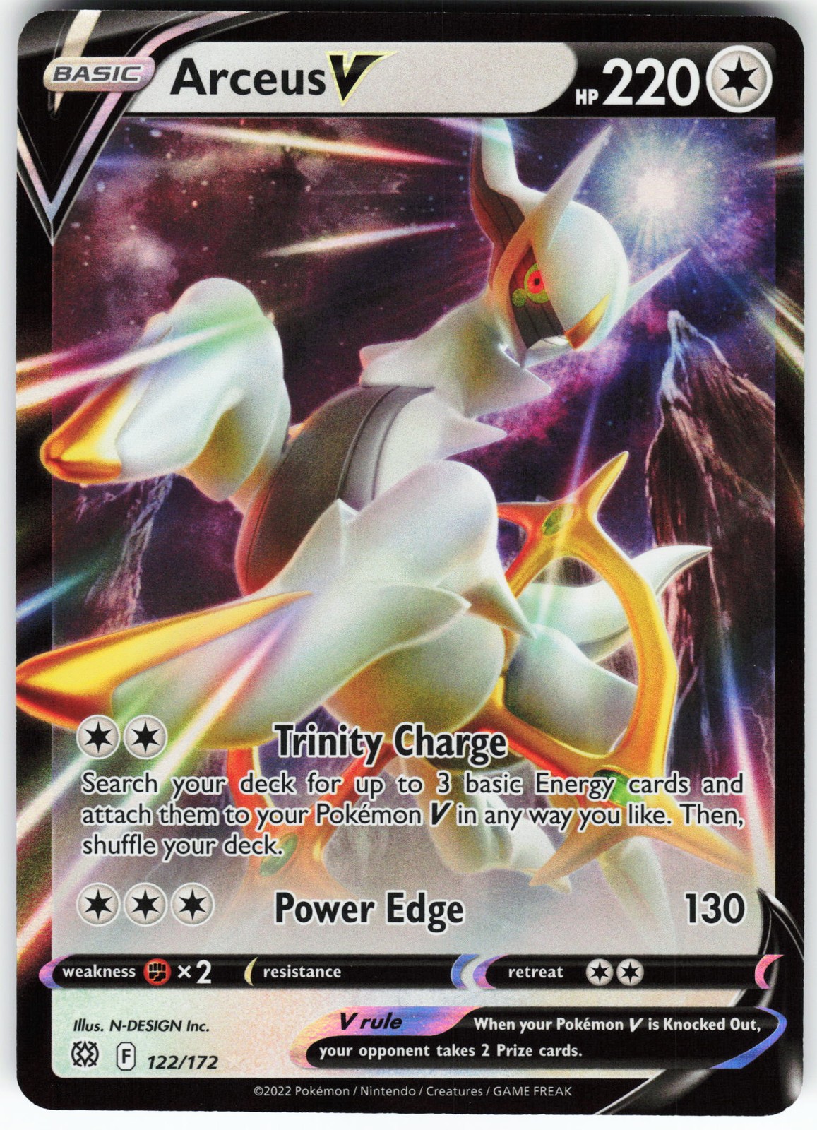 Arceus V 122/172 Pokemon SWSH09: Brilliant Stars Holo Ultra Rare NM