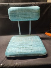 Mid Century Fishing Boat or Stadium Seat Turquoise Vinyl Folding Chair Vintage