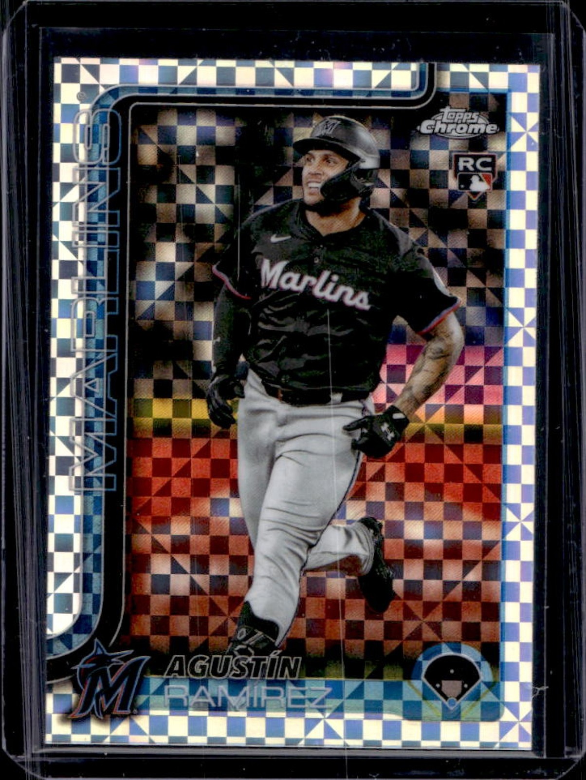 2025 Topps Chrome Update Agustin Ramirez Refractor X-Fractor RC #USC200 Marlins