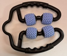 Deep Tissue Muscle Roller Massager 4 Wheel Handheld Fascia Leg Back