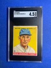 1933 Goudey 117 Walter Maranville - SGC 4.5 HOF