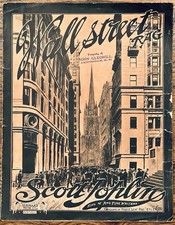 vintage SCOTT JOPLIN sheet music WALL STREET RAG ~ 1909 ~ Black Ragtime