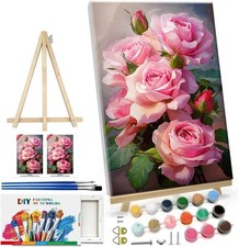Paint by Numbers Kit for Adults with Frame Flowers Paint by Numbers Kit with Eas