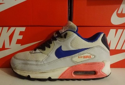 NIKE AIR MAX 90 WHITE/HYPER BLUE-DIGITAL PINK-PRIME PLATINUM EUR 35.5 GOOD CONDITION