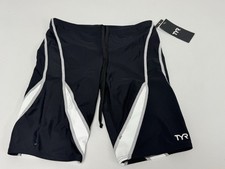 New TYR Boys Size 28 S Durafast Jammer A IBD Swimsuit, Black Drawcord G4-13 