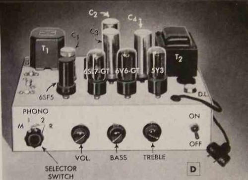 4.5 watt Amplifier Tube powered 1952 How-To build PLANS