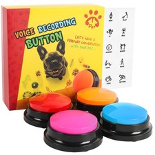 Voice Recording Button 4 Colors, Dog Buttons for Communication Pet Training B...
