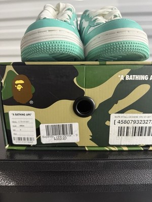 A Bathing Ape Bapesta BAPE STA Men s Low Top Lace-Up Sneakers Green/White