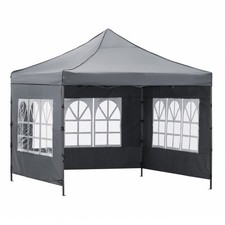 SPRINGOS Faltpavillon – Dunkelgrauer Markt- und Gartenpavillon 300×300 cm