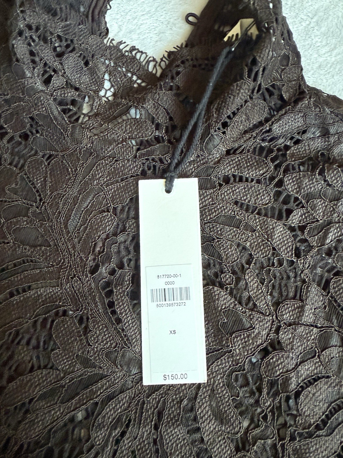 Banana Republic Dark Brown Stretch Lace Mini Dress Size XS NWT RT$150 image 8