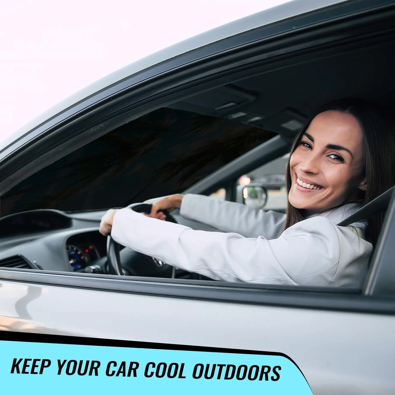 Windshield Sun Shade - Car for Blue - Coconut tree-sky