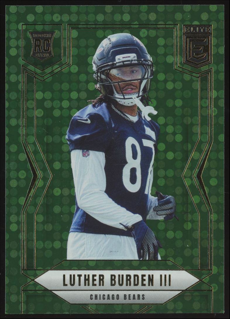 Luther Burden III Rookie #118 2025 Panini Donruss Elite Green Disco Bears Card