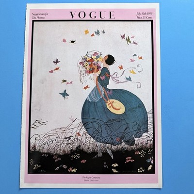VTG 1975 Vogue Poster Book Helen Dryden July 15 1916 Butterfly Fashion Print