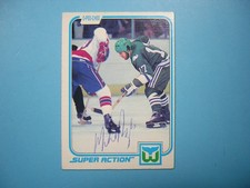1981/82 O-PEE-CHEE NHL HOCKEY CARD #135 MIKE ROGERS IA VG+ AUTO AUTOGRAPH OPC