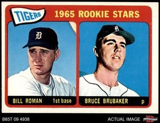 1965 Topps #493 Bill Roman / Bruce Brubaker Tigers RCs RC 7 - NM