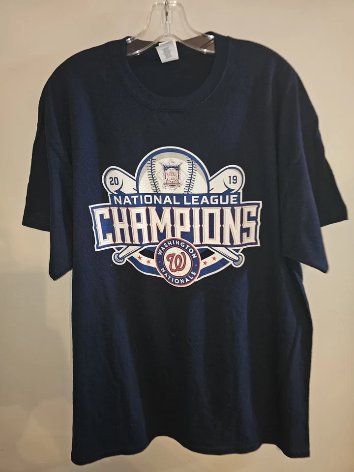 Camiseta de los Washington Nationals 2019 Champs XL para hombre azul con logotipo gráfico MLB Foto 3 de 4