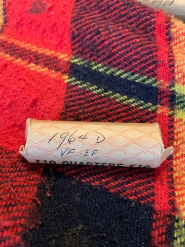 1964d roll of 40 SILVER quarters Vf/Ef circulated