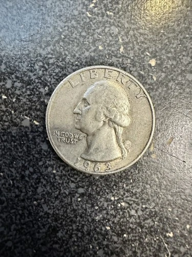 1963 D Washington Quarter 90% Silver Quarter good condition