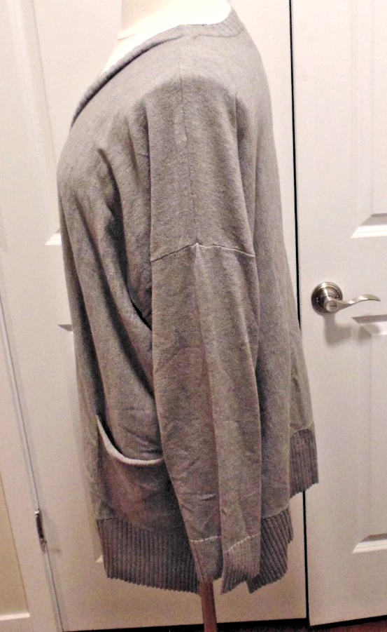 Suéter túnica top Kate & Mallory cuello en V aberturas laterales bolsillos manga larga mujeres 3X Foto 4 de 4