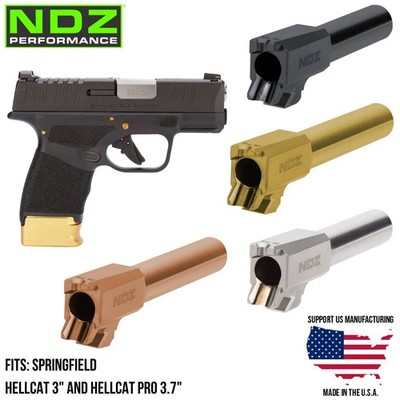 NDZ Springfield Hellcat 3'' Hellcat  Pro 3.7'' Barrel Stainless Steel PVD USA Made