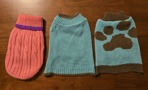 Lot Of 3 Cute And Cozy Sweaters For Small Dogs
