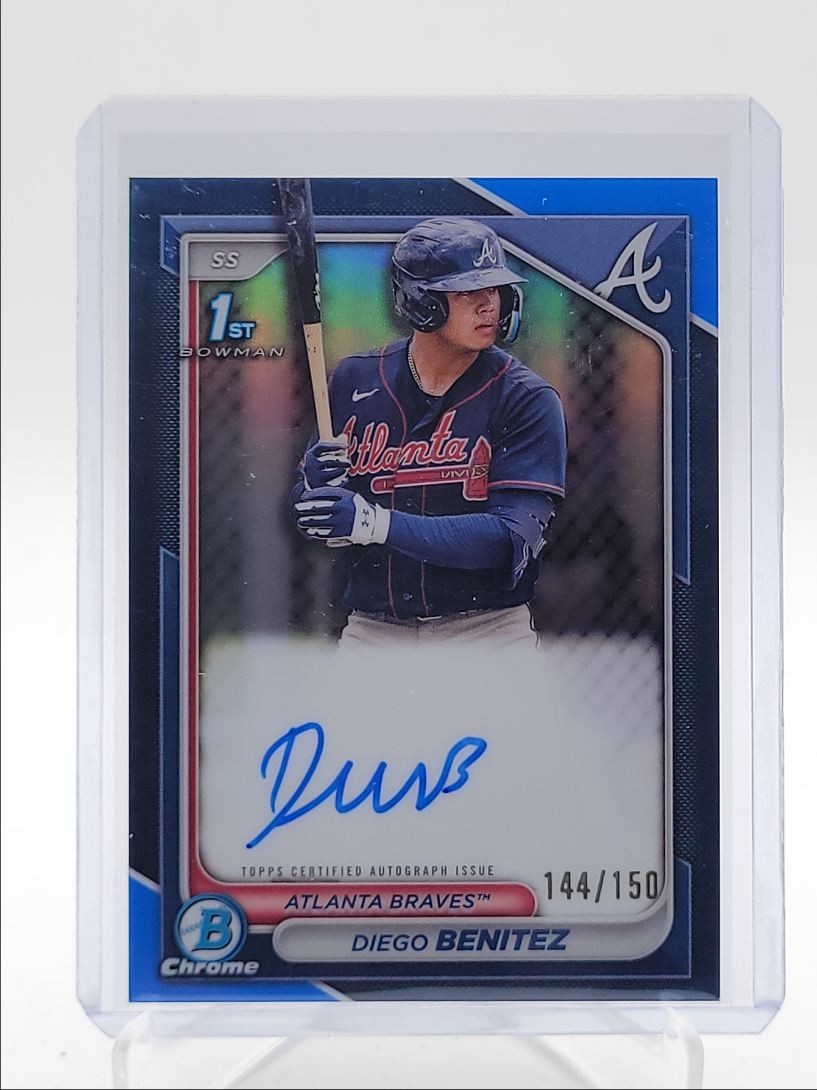 DIEGO BENITEZ 2024 BOWMAN CHROME 1ST AUTOGRAPH BLUE REFRACTOR AUTO /150 Q0566