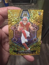 2024 Panini Mosaic - Luke McCaffrey #376 Gold Sparkle Prizm /24 (RC)