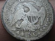 1835 Silver Capped Bust Half Dime, Large Date, Large 5C, Good Details