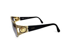 Vintage Fendi FS 233 201 Sunglasses 80s Gold Arm Coin Unisex Made in Italy
