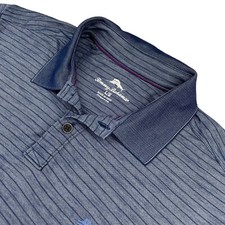 Tommy Bahama Men's Islandzone S/S Polo Shirt Navy Blue Stripe Large