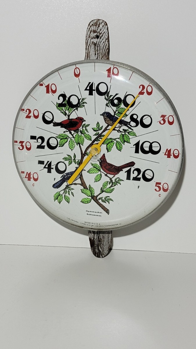 Vintage Hammacher Schlemmer Thermometer Red Blue Cardinal