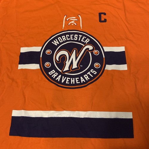 Worcester Bravehearts X Worcester Railers 21' Orange Hockey Night T-Shirt Sz XL - Picture 2 of 6