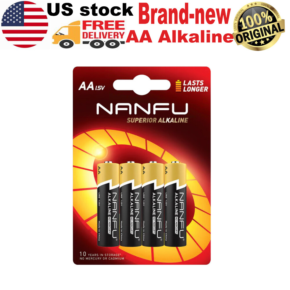 NANFU AA Batteries, Super Alkaline AA Battery, 4-Count  4PACKS FREE SHIPPING NEW-image