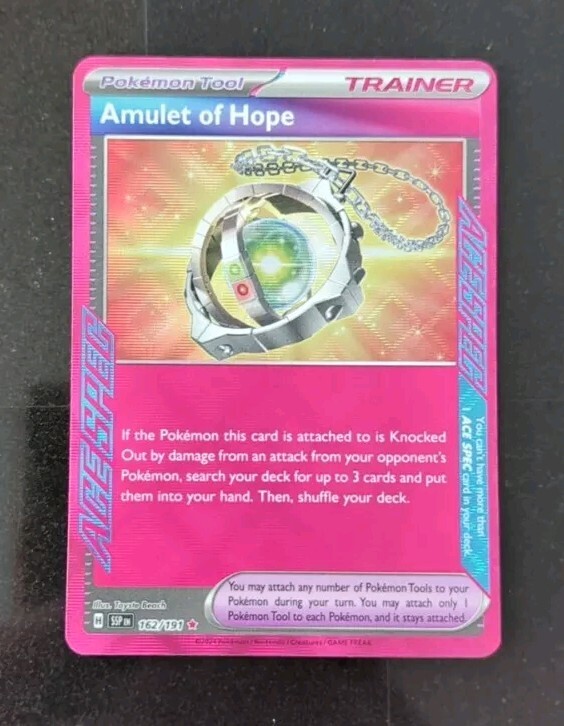 Pokemon Trading Card Game Surging Sparks Ace SPEC Rare Amulet of Hope #162