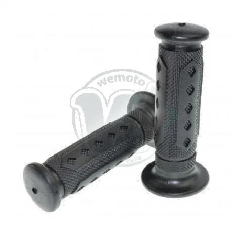 Manopole Universali in Gomma Nere per Moto Manubrio 22mm da 120mm chiuse