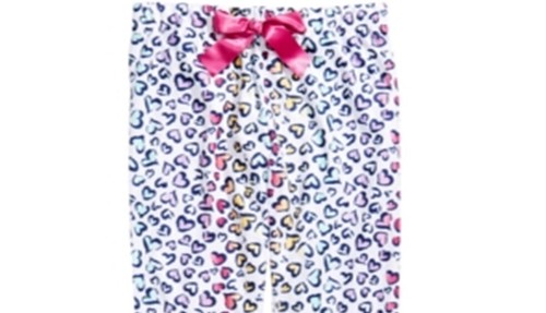 Max & Olivia Little & Big Girl's Heart Print Pajama Pants White Size M