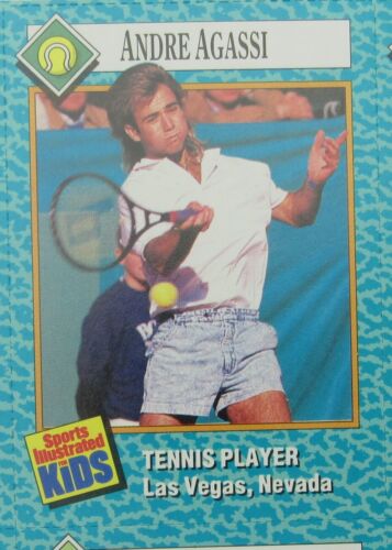 Sports Illustrated for Kids 1989 con tarjeta Andre Agassi hoja sin cortar 159378 - Imagen 2 de 3