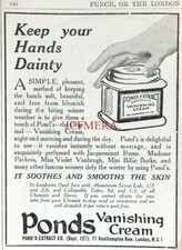 POND'S Vanishing Cream Toiletries 'Keep Hands Dainty' Advert: Antique 1921 Print