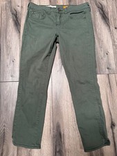 Pilcro and the Letterpress Olive Green Cotton Blend Straight-Leg Womens Pants Si