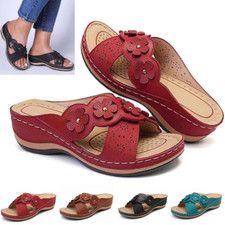 Orthopedic Flat Mules Summer Women Slippers Comfy Shoes Sandals Open Toe Walking