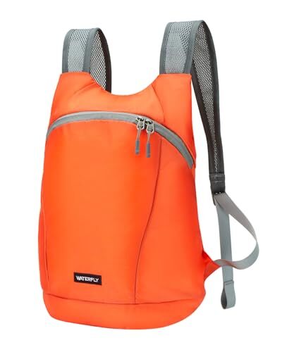 Foldable Lightweight Hiking Backpack: 15L Packable Traveling Daypack Orange
