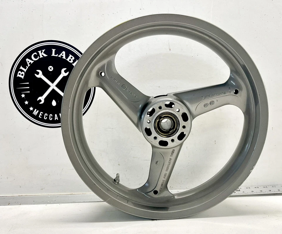 Ducati 748 916 996 ST4 ST2 3 Spoke Superbike Front Wheel Rim Silver Scratched - Image 4 of 4